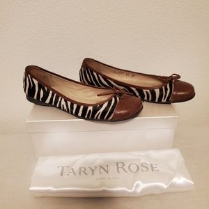 Taryn Rose flats zebra and leather